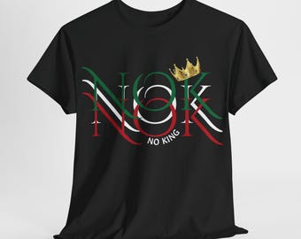 Statement Tee, NO KING, Immigration Rights Shirt, Democracy Not Dictatorship Activist Top, Social Justice Cotton T-Shirt, Stand Up and Out