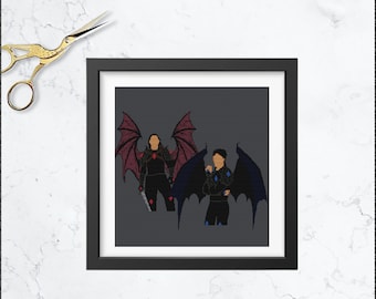 Fantasy cross stitch pattern. 3 Patterns  Fantasy book-tok PDF download. bat boys