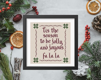 Kruissteekpatroon kerstliedcitaat