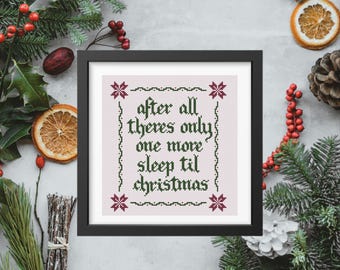 Only one more sleep til Christmas Cross stitch pattern. Muppet Frog Christmas Carol
