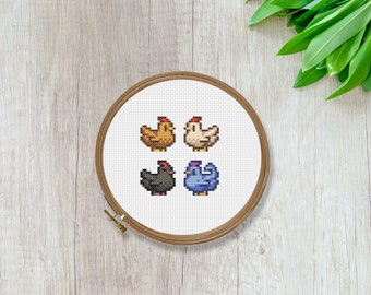 Kruissteekpatroon Stardew Chickens (pdf-patroon)