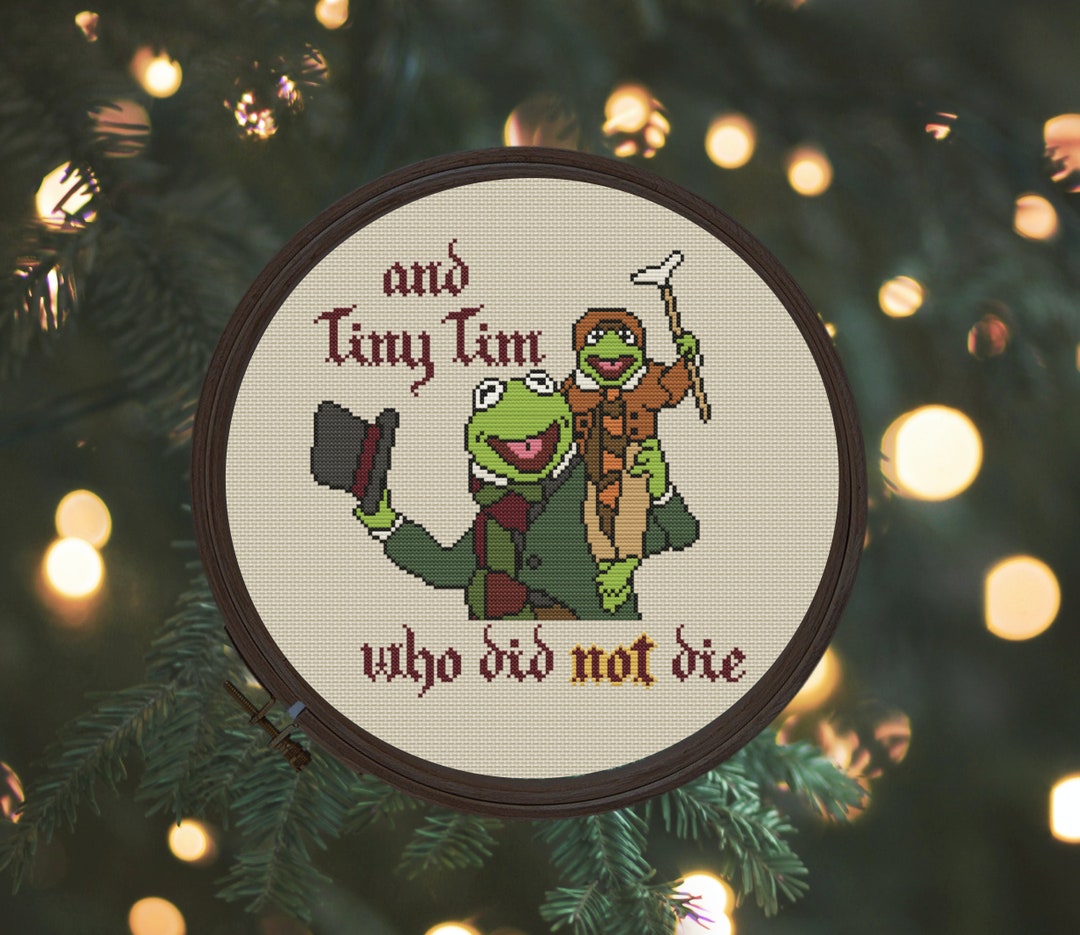 Christmas Carol Cross Stitch Pattern. Tiny Tim, Puppet Frog Charles Dickens. Etsy