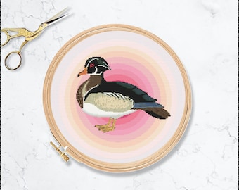 Holz Ente Kreuzstichmuster-Moderne Natur Vogel DIY Handwerk PDF-Download