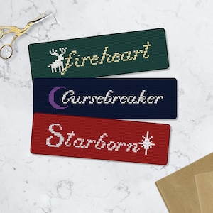 Fantasy Trio bladwijzer kruissteekpatroon: Feyre, Bryce, Aelin (pdf-patroon)