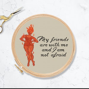 Fire Sprite Fantasy book quote Cross stitch pattern. Lehabah, Crescent City SMJ