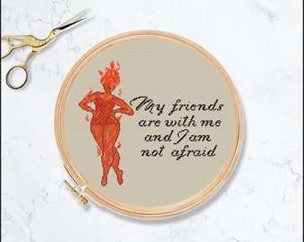 Fire Sprite Fantasy book quote Cross stitch pattern. Lehabah, Crescent City SMJ