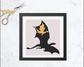 Large Dragon Cross stitch Pattern. Fantasy