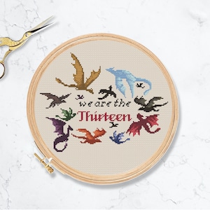 we are the thirteen dragon throne of glass craft pattern. cross stitch