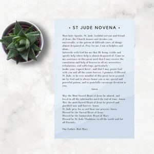 Gebedskaart St. Jude Noveen, 4 x 6 inch, downloadbaar, afdrukbare gebedskaart, Katholieke Noveen, patroonheilige, St. Jude, patroonheilige van moeilijke gevallen
