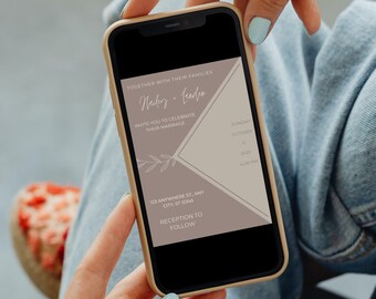 Wedding Invitation Digital, Electronic Invitation Template, iPhone Invite, Wedding Ecard, Digital Invite, Evite, Digital Template