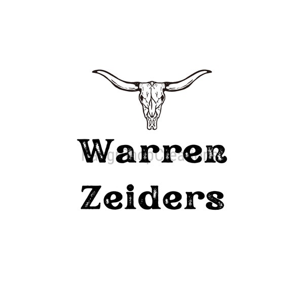 Warren Zeiders SVG, PNG, and JPG, Cow Skull, Western, Country