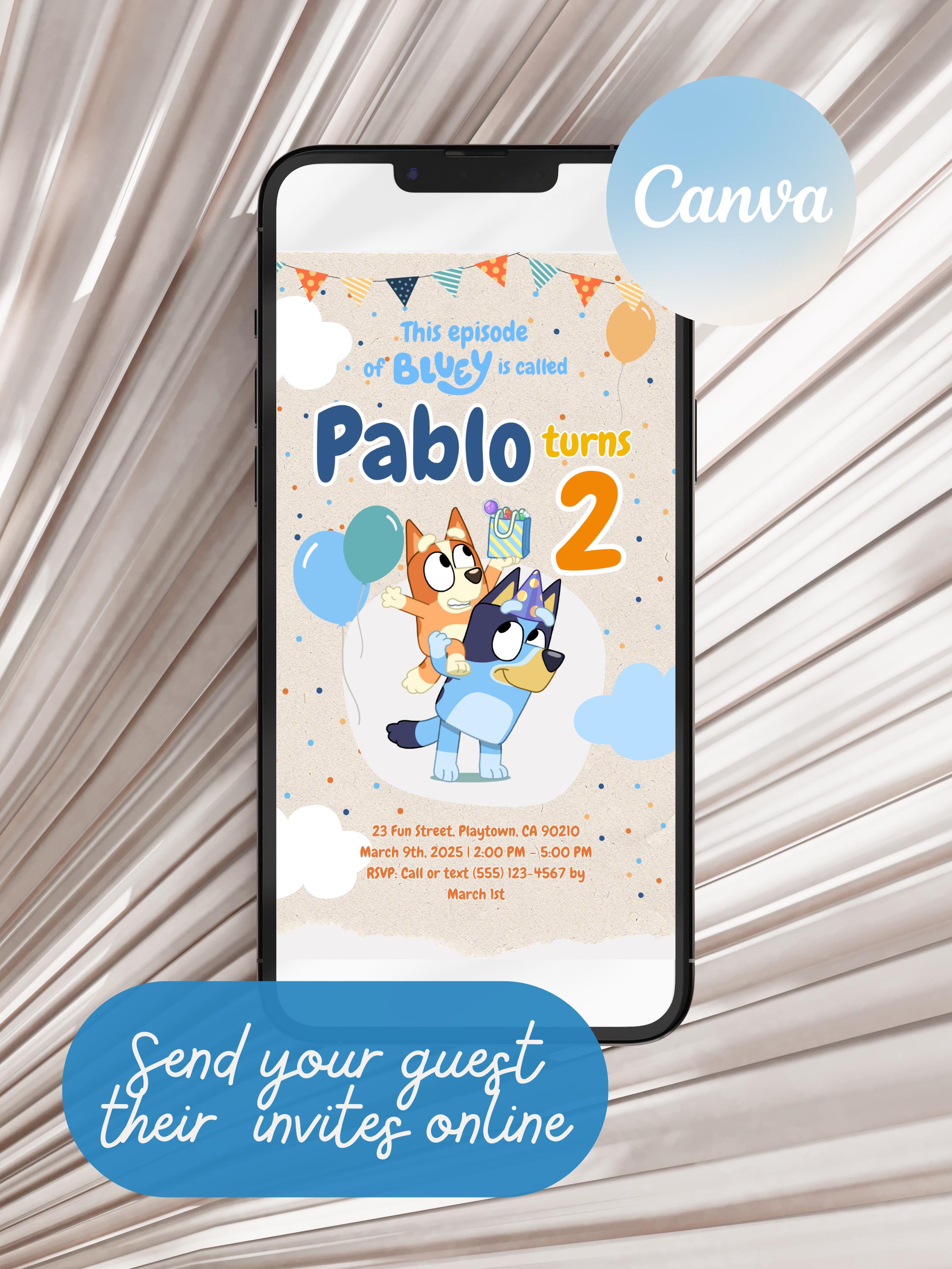 Bluey Invite w/ Shirt Option