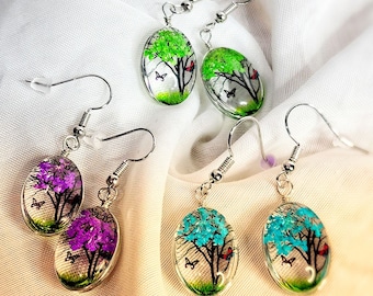 Pressed Flower_Butterfly Earrings | Gift for her | Resin Earrings | Multicolored Earrings | Lightweight Earrings | Mother's Day Gift