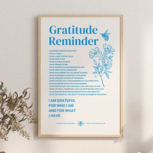 Blue Retro Poster, Retro Quote Print, Dorm Room Decor, Digital Download Print, Wall Decor, Large Printable Art, Trendy Printable Wall Art