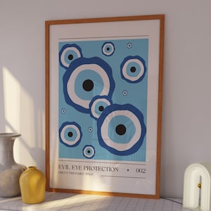 Evil Eye Poster, Blue Evil Eye printable art, Turkish Evil Eye Art, Evil Eye Home Decor, Wall Art Prints, kitchen wall art, DIGITAL DOWNLOAD