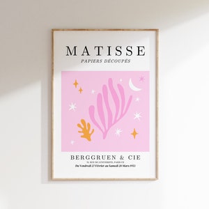 Pink Matisse Print Printable Exhibition Poster, Matisse Pink Wall Art, Henri Matisse Prints, Dorm room Preppy Print, Printable Wall Art