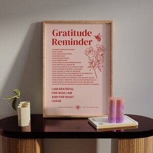 Red wall art, Daily Affirmations, Dorm Room Decor, Digital Download Print, Wall Decor, Large Printable Art, Trendy Printable Wall Art