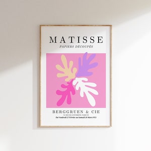 Pink Matisse Print Printable Exhibition Poster, Matisse Pastel Pink Wall Art, Henri Matisse Prints, Preppy Dorm Print, Printable Wall Art
