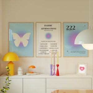 Blue Aura Affirmation Poster Set: Gradient Spiritual Wall Art (Digital Download)