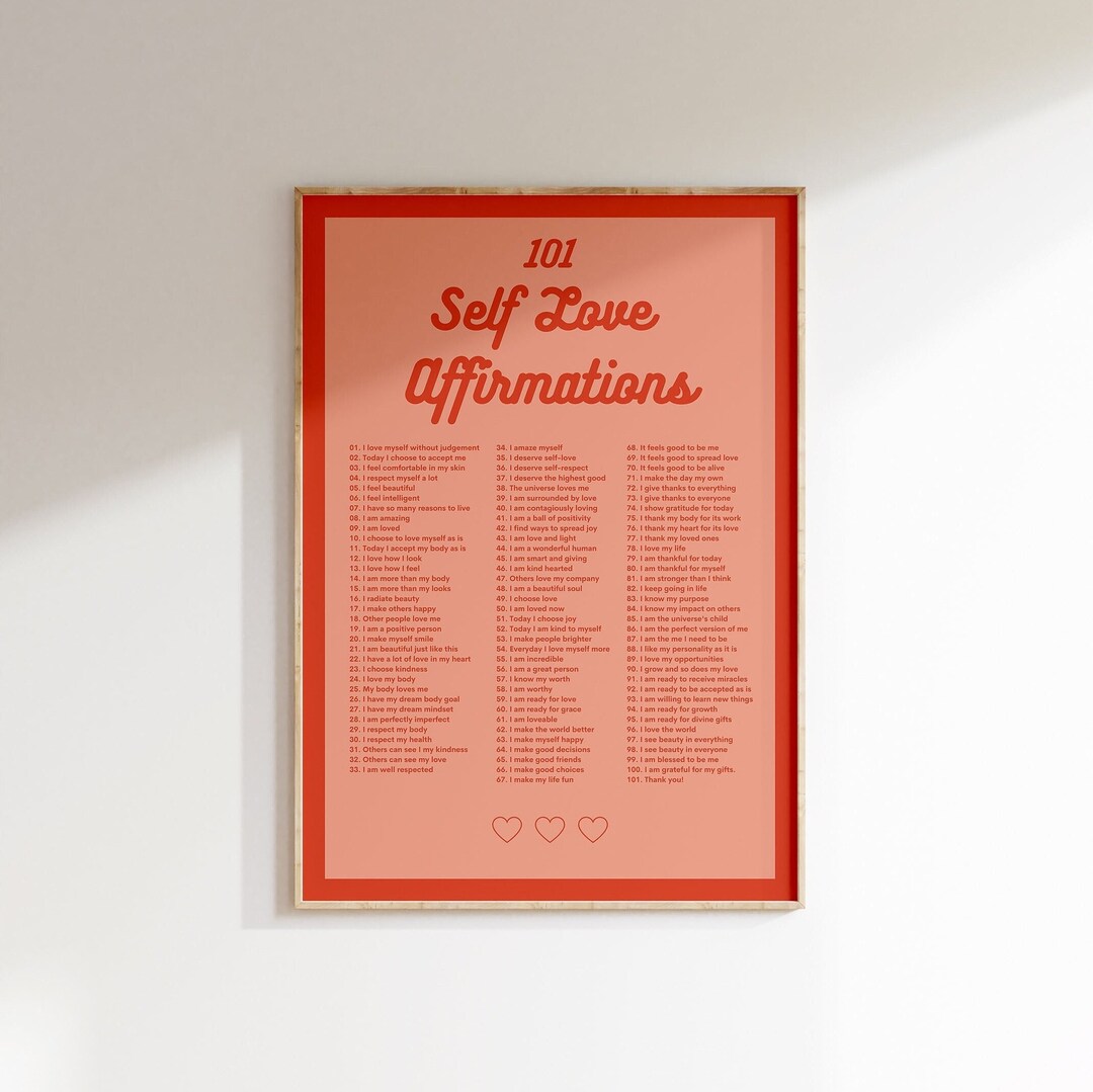 Self Love Affirmation, I Am Affirmations, I Love You Poster ...