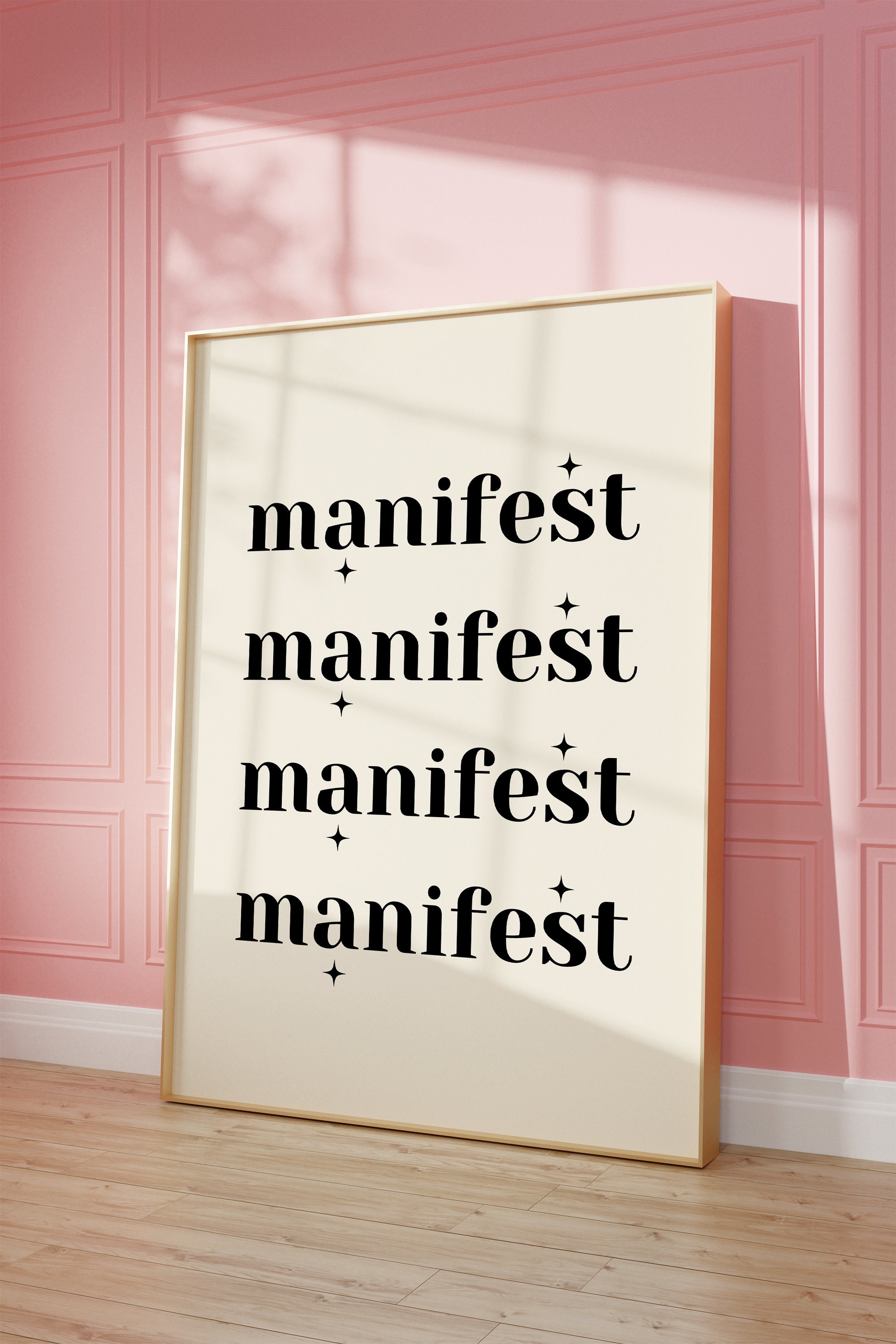 Pink Aura Poster Set, Set of 3 Affirmation Poster, Trust Gradient ...