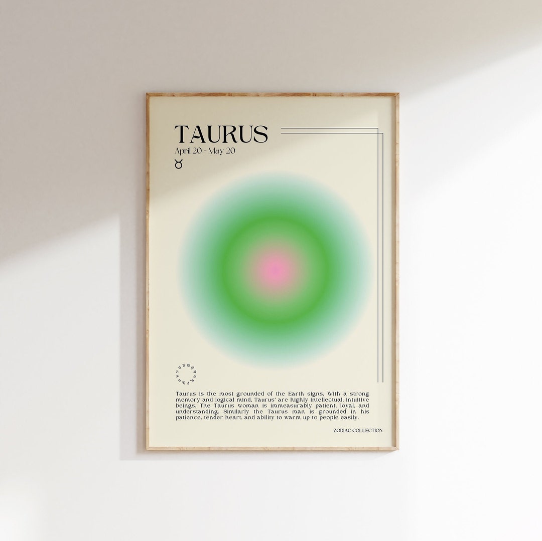 Taurus Zodiac Sign Poster Star Sign Poster Astrology Print Etsy