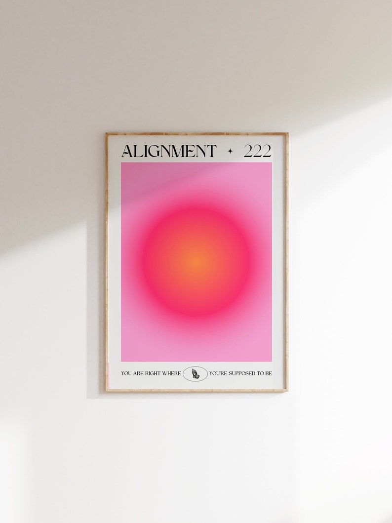 Alignment 222 Angel Number Poster 222, ALIGNMENT, Poster Wall Art Print, Gradient ...