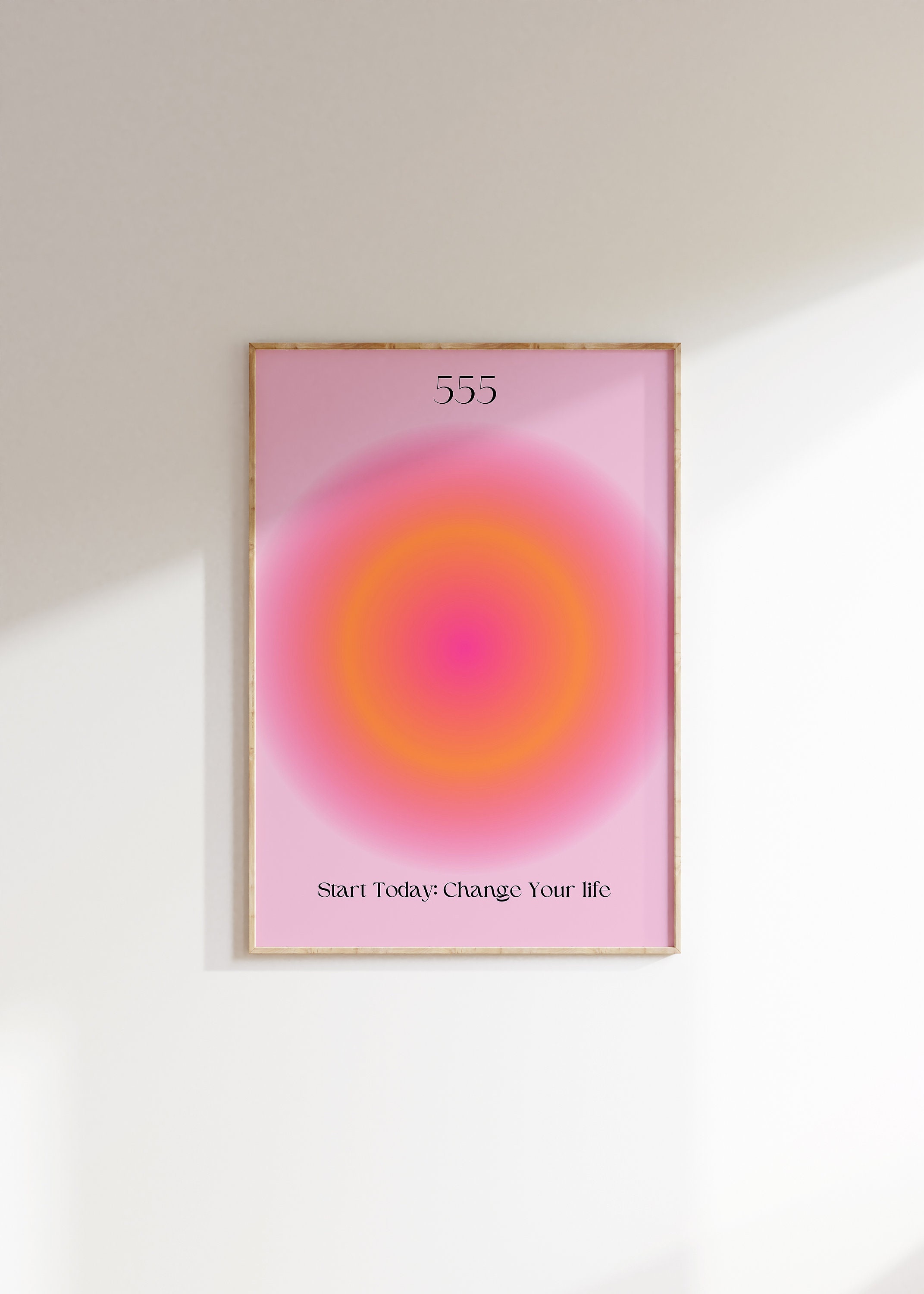 Pink Aura Poster Set, Set of 3 Affirmation Poster, Trust Gradient ...