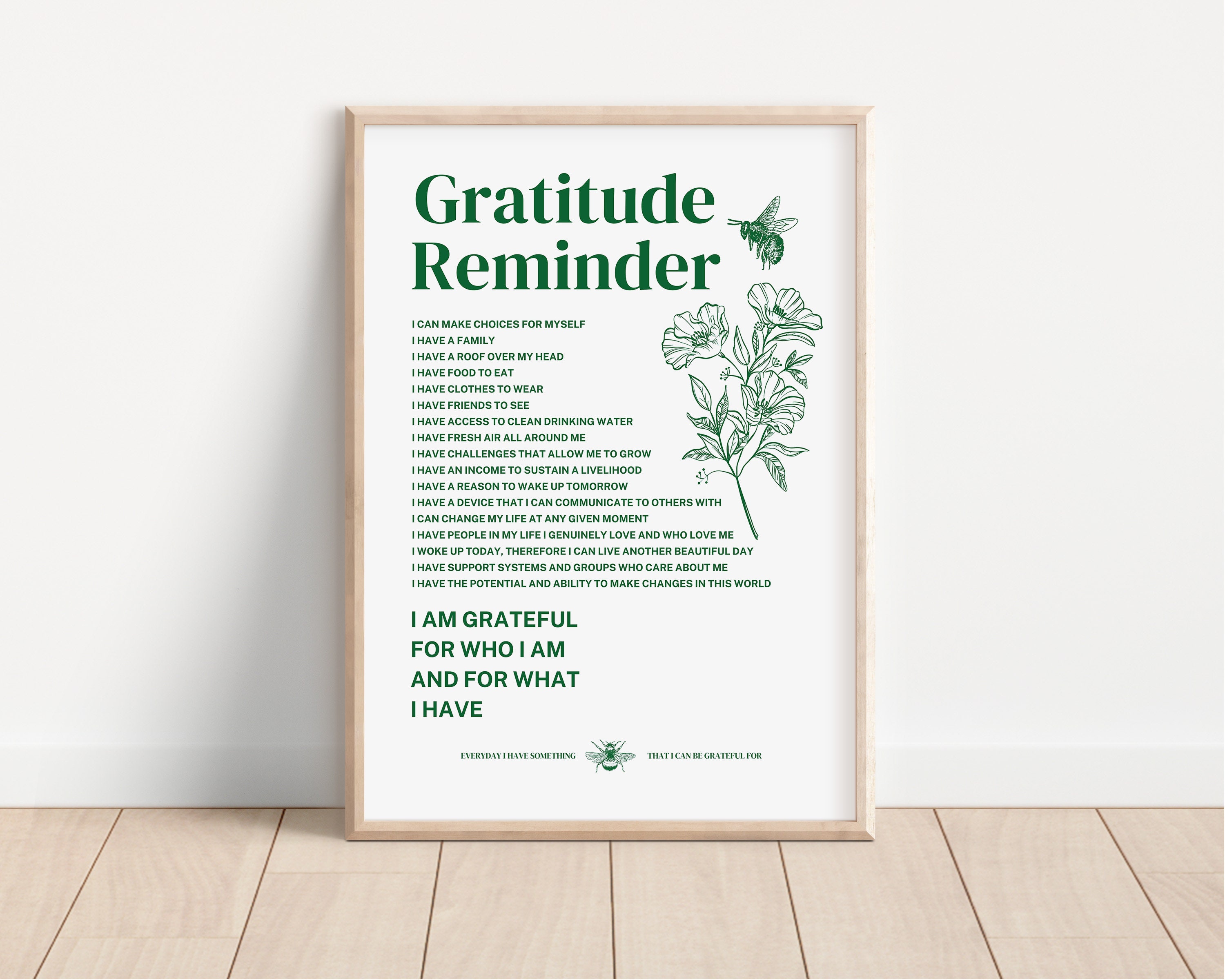 Gratitude Poster, Daily Affirmations, Dorm Room Decor, Digital Download ...