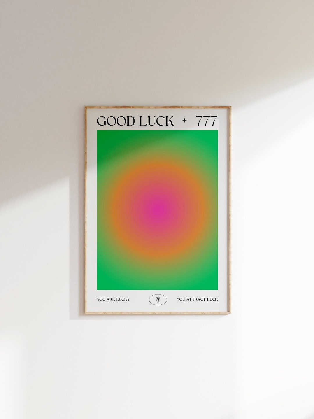 Angel Number Poster 777, Poster Wall Art Print, Gradient Aura, Good ...