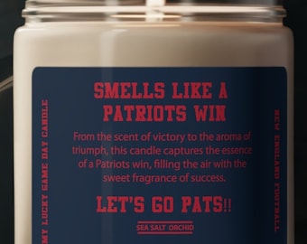 New England Patriots Candle | Smells Like An Win | Unique Gift Idea | Football Candle | Lets go Pats!! | Game Day Decor |Sport Themed Candle
