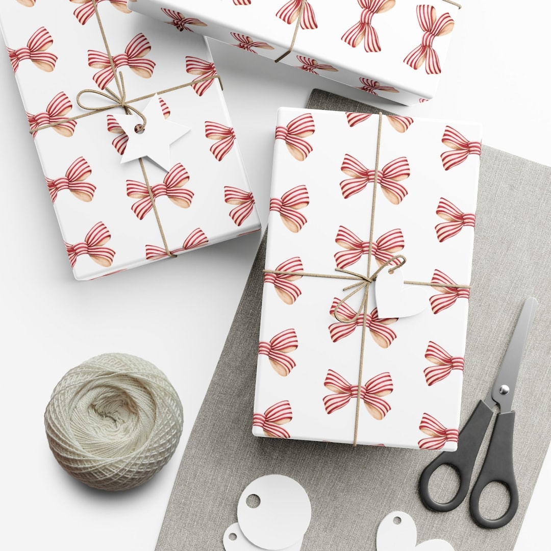 Christmas Bow Wrapping Paper Bow Gift Wrap Coquette Gift - Etsy