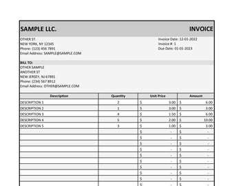 INVOICE TEMPLATE - excel