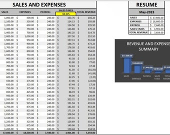 SALES & EXPENSES TEMPLATE - excel