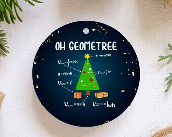 Oh Geometree Math Teacher Ornament Gift Custom Name Ornament Keepsake Math Lover Gift Personalized Christmas Gifts for Teaching Gift Box