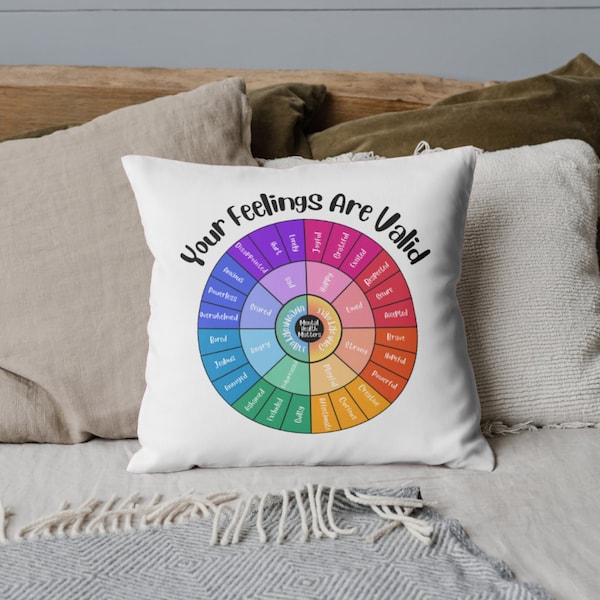 Feeling Wheel Pillow Calm Down Corner Calming Corner Emotions Chart Therapy Office Decor Emotional Support Pillow Stress Anxiety Relief Gift