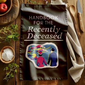 Handbook for the recently Deceased Hand Towel, Beach Towel for the Afterlife, Halloween Decor, 90&#39;s Movie Nostalgia, Halloween Gift for Fans