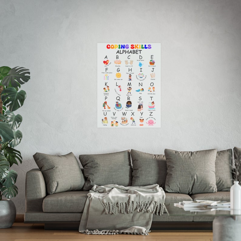 ABC Coping Skills Alphabet Poster, Calm Corner Poster, Emotional ...