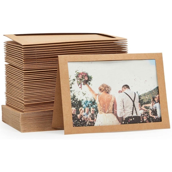 Photocard Holder Photocard Sleeves Photo Card Holder with Window Photo Insert Picture Holder Christmas Cards Wedding Thank Yous Kraft Paper