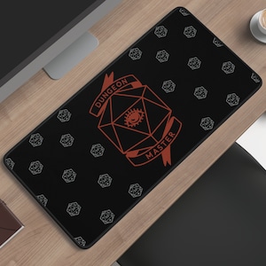 D20 Dice Rolling Mat, DnD Desk Mat, Dungeon Master Game Mat, Gift for DnD Players, Gamer Deskmat, Boyfriend, Husband Valentine&#39;s Day Gifts