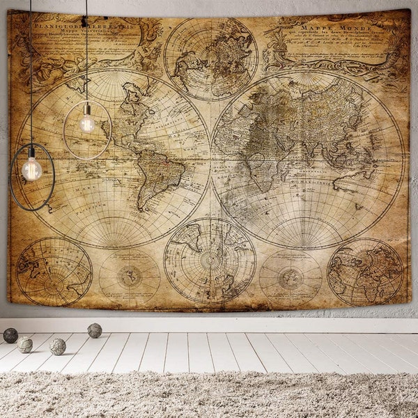 World Map Tapestry - Etsy