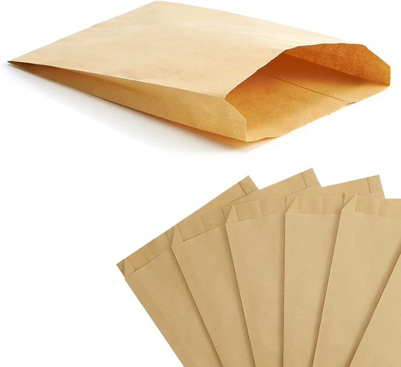 Kraft Paper Sandwich Bags 50 Pack 6x 1x 8 Snack Bag Natural Openended Bags Etsy
