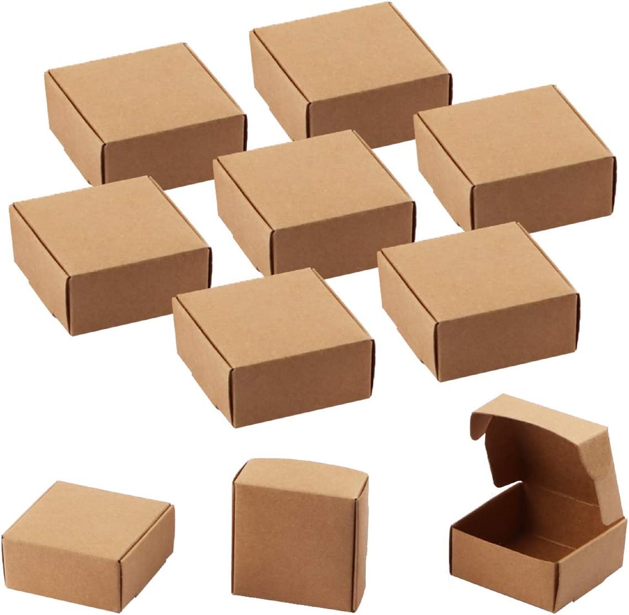 100Pcs Kraft Paper Packing Box With Transparent Window Black