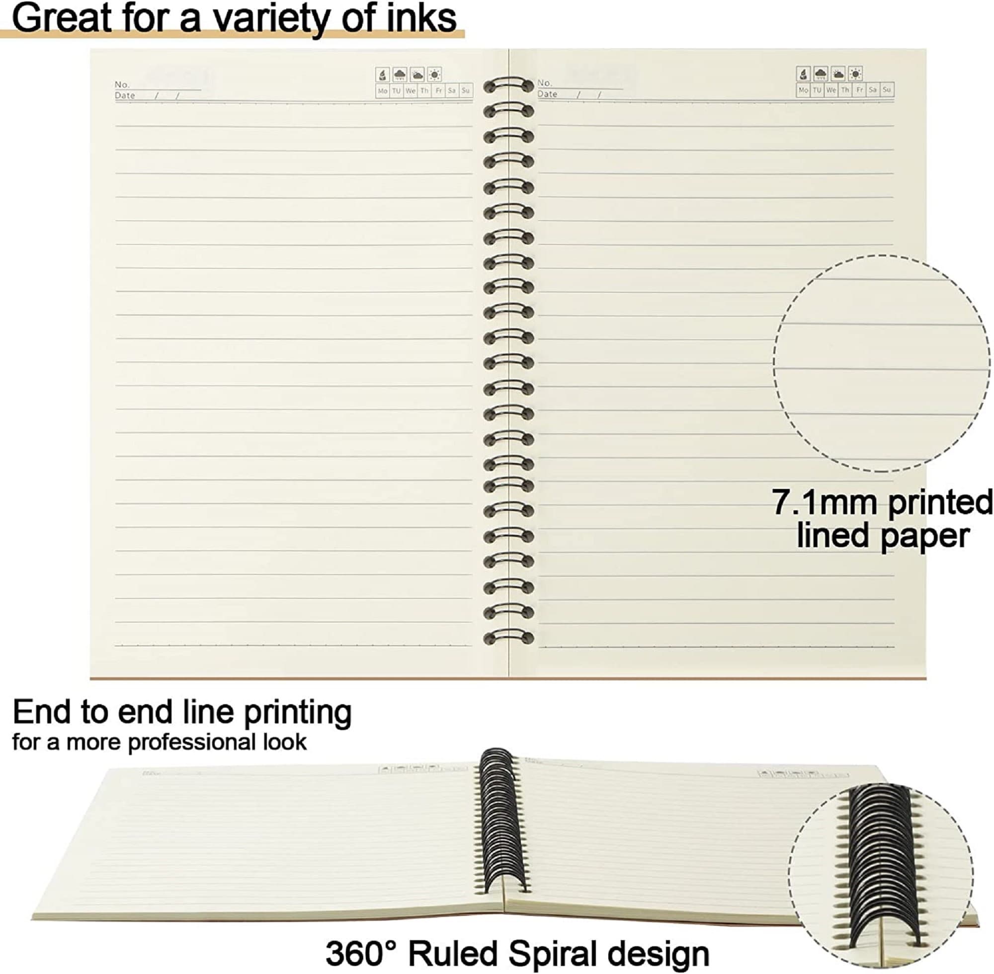 22 Packs A5 Spiral Notebook Hard Cover Spiral Journal, Wide Ruled Pages