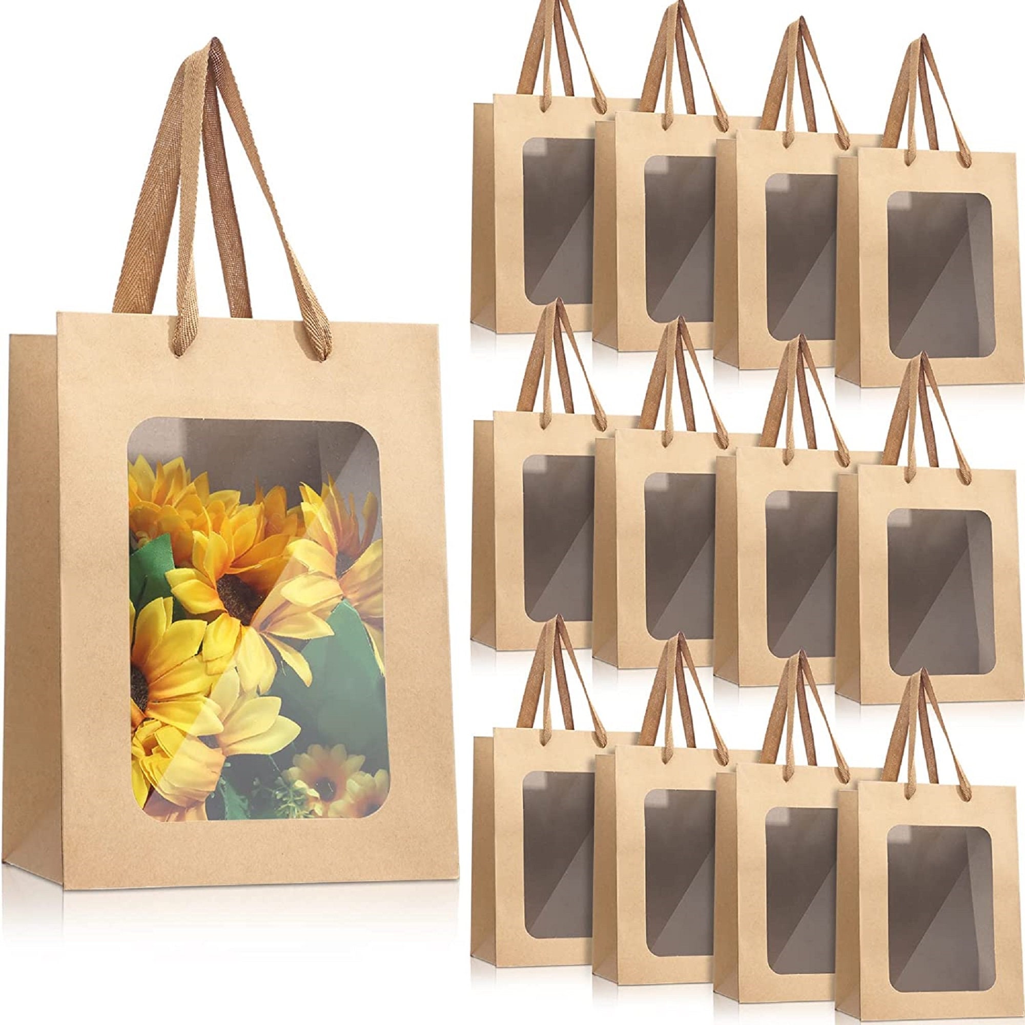 clear gift bags with handles