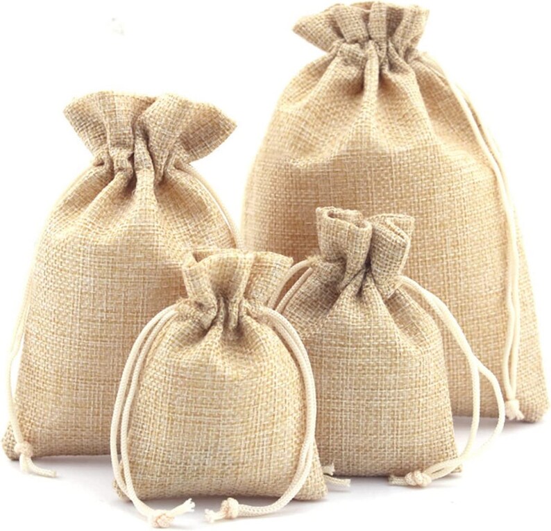50pcs Burlap Gift Bags, Art and DIY Craft, Burlap Bags With Drawstring