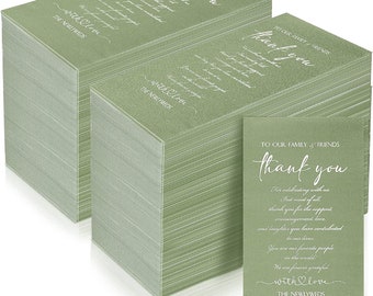 200 Plain Sage White, Green or Blue Thank You Wedding Napkins Cocktail Beverage Napkins Newlyweds to Family Friends Guests 3 Ply