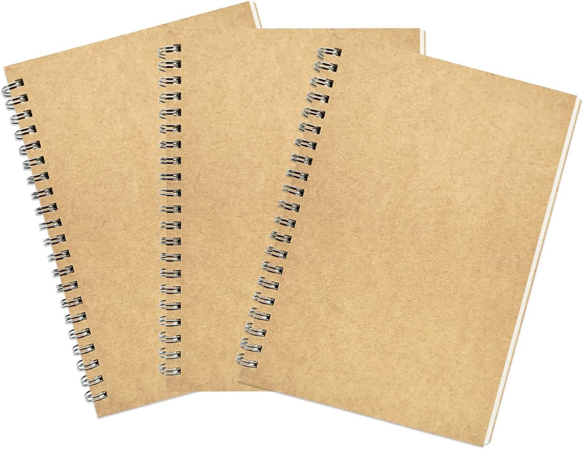  YUREE Spiral Notebook A5/Softcover Spiral Journal, Blank Pages,  50 Sheets (100 Pages), 8.45 x 5.8, Brown, 20 Pack : Office Products