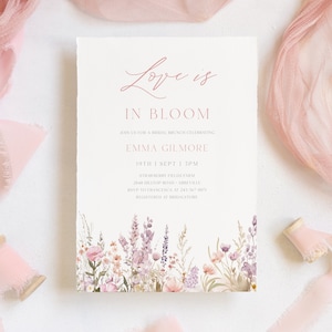 Love in Bloom Bridal Shower Invitation, Printable Wildflower Bridal Shower Invite Template  | EMMALINE