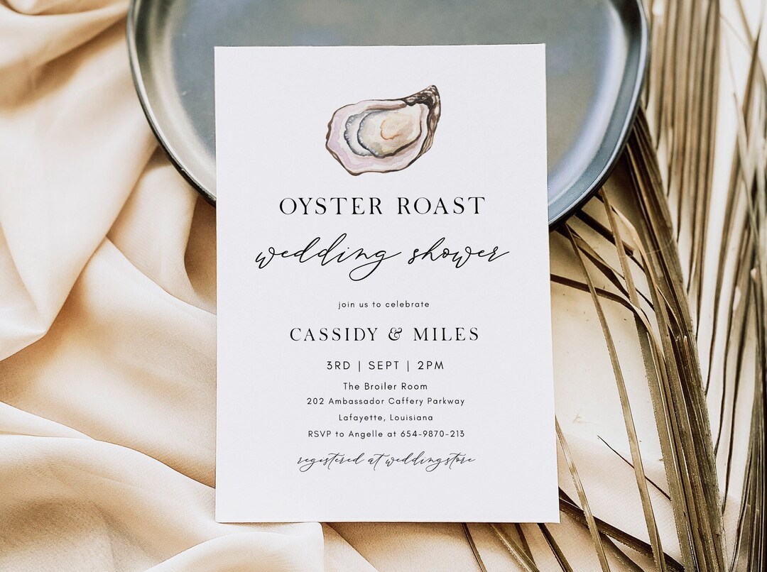Oyster Roast Couples Shower Invitation, Seafood Wedding Shower Invite
